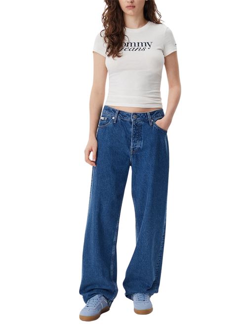T-shirt donna bianca in cotone Tommy Jeans | DW0DW19447YBH